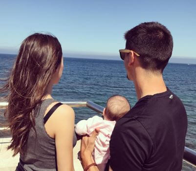Gerard Moreno on a boat ride with his family.